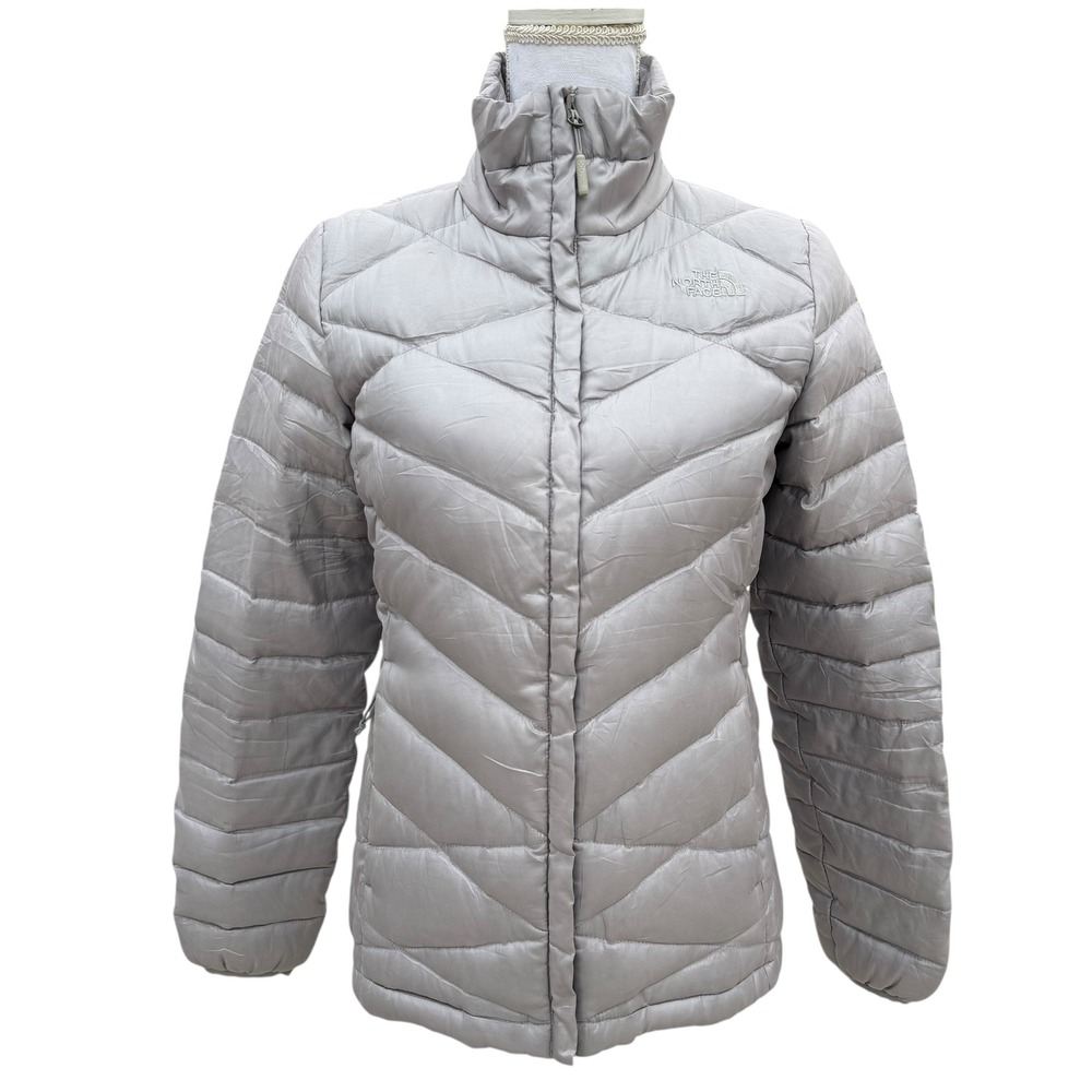The North Face Down Puffer Jacket 550 Lightweight Warm Silver Women's Size Small